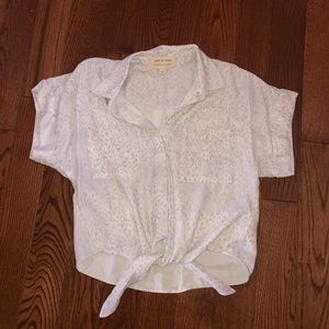 Cloth & Stone animal print tie top